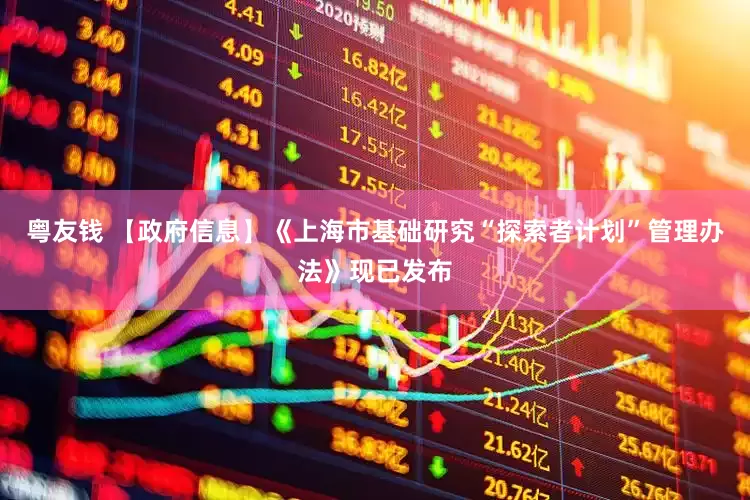 粤友钱 【政府信息】《上海市基础研究“探索者计划”管理办法》现已发布